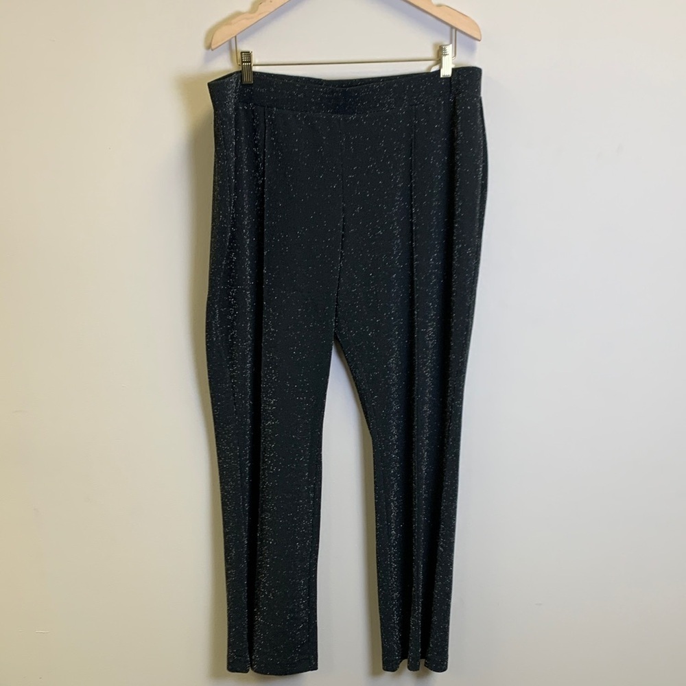 Isaac Mizrahi Black Sparkle Straight Leg Pants